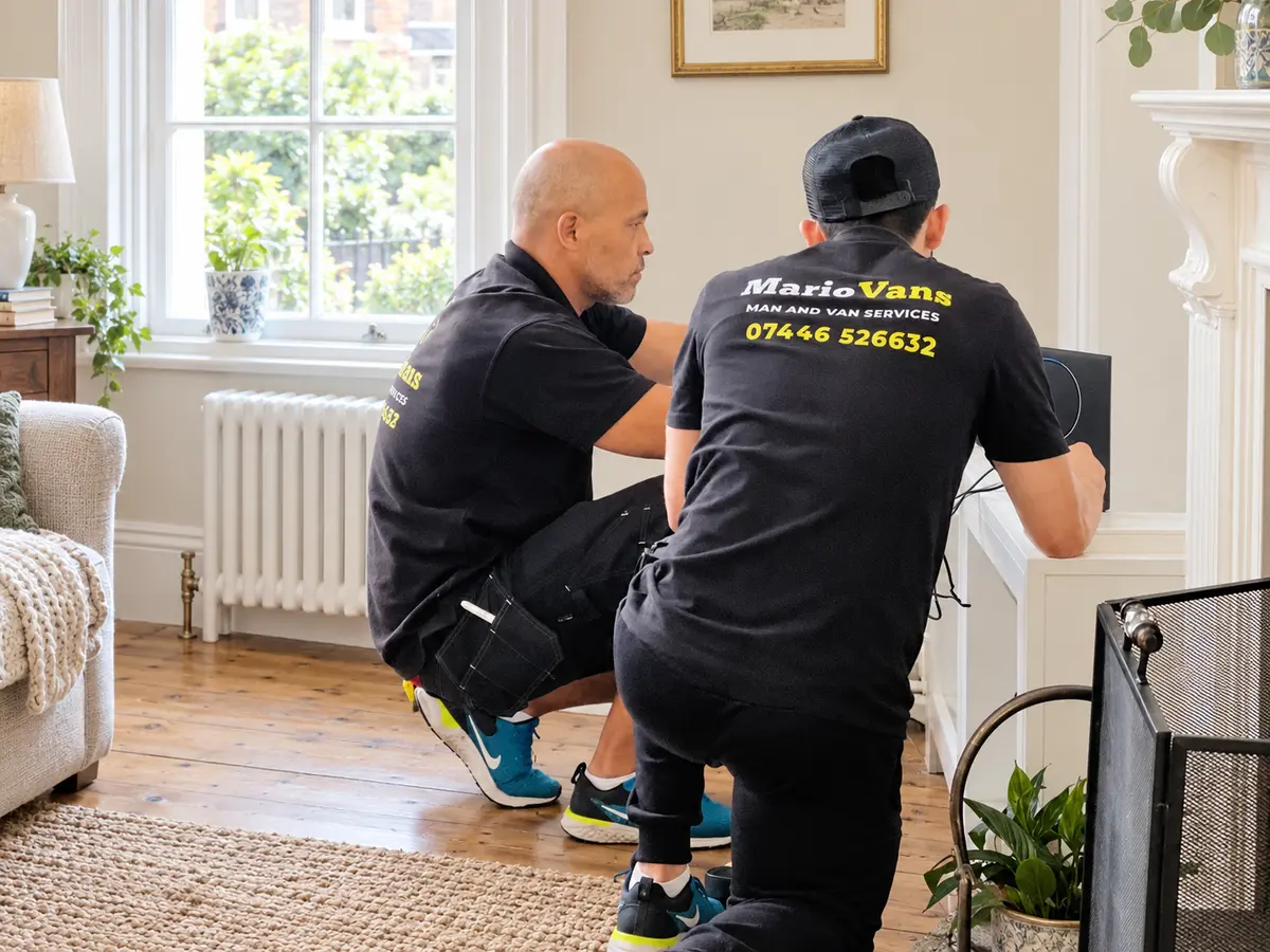 MarioVans team working inside a Bedford home